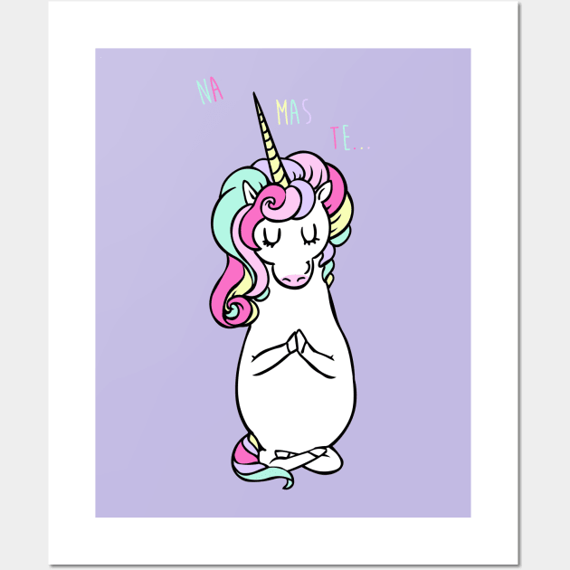 NAMASTE Unicorn Wall Art by huebucket